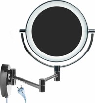 Himry LED zidno kozmetičko ogledalo 8,5" 10x povećanje, podesivo